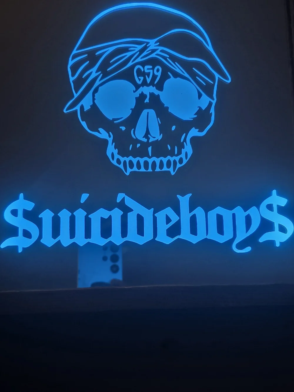 Suicideboys LED Skull Sign in Neon Pink